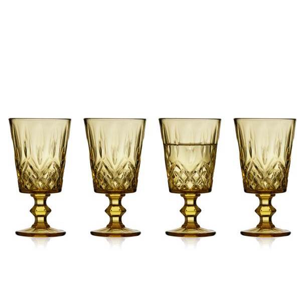Elegant Sæt Vinglas 29 Cl - 4 Stk Amber fra Lyngby Glas