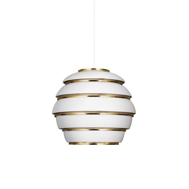 Artek Beehive A331 Pendel i Hvid & Messing - Unik Lampe