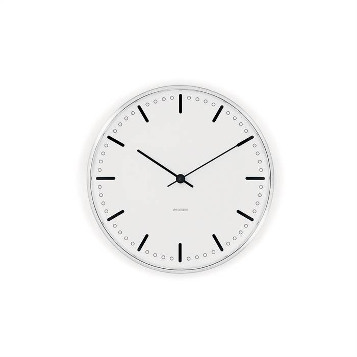 Arne Jacobsen City Hall Vægur - Hvidsort Designklassiker