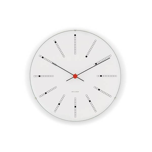 Arne Jacobsen Bankers Vægur - Elegant Design i Hvid 16 cm