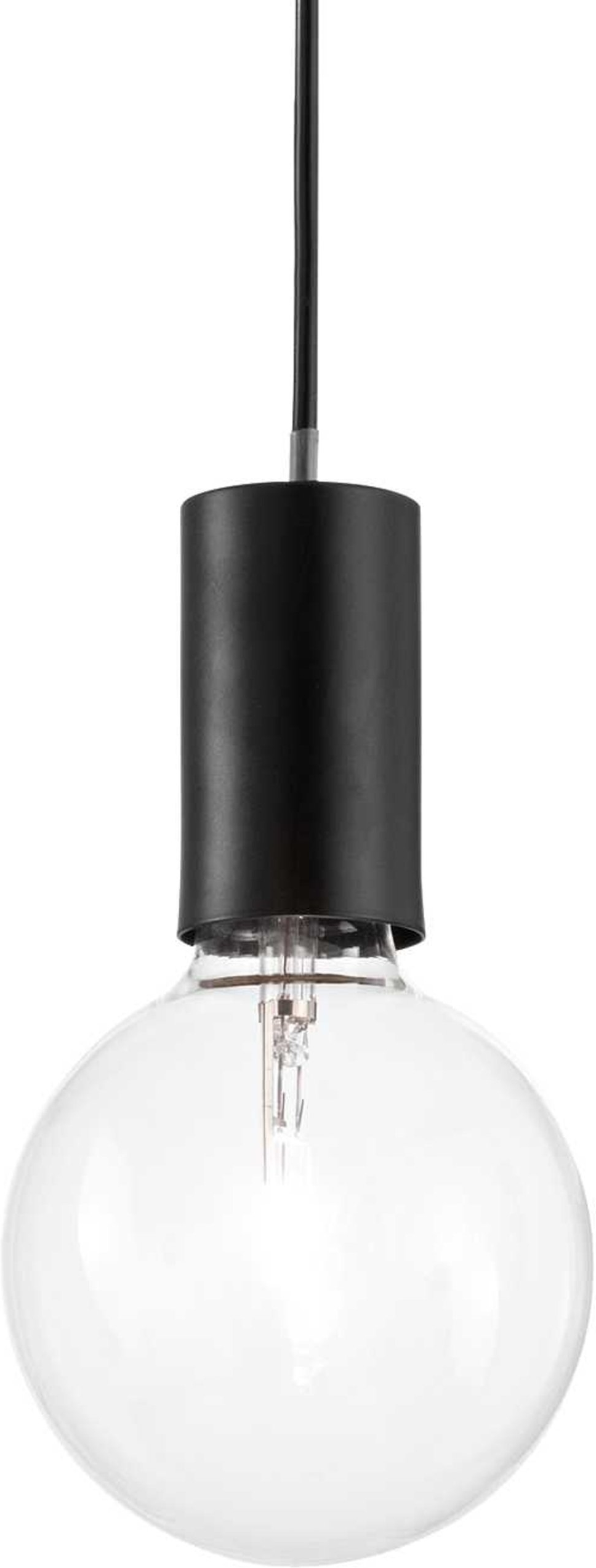 Minimalistisk Pendellampe Ideal Lux Hugo i Mat Sort Metal