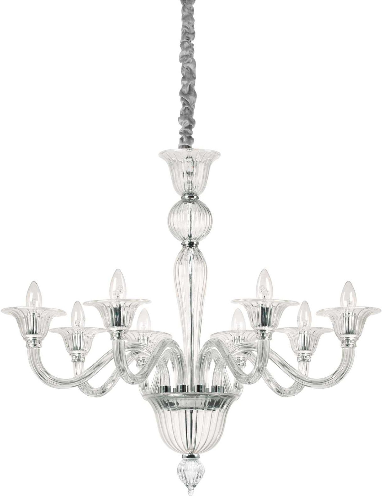 Pendellampe Brigitta Ø89 cm - Klar Glas & Krom Design