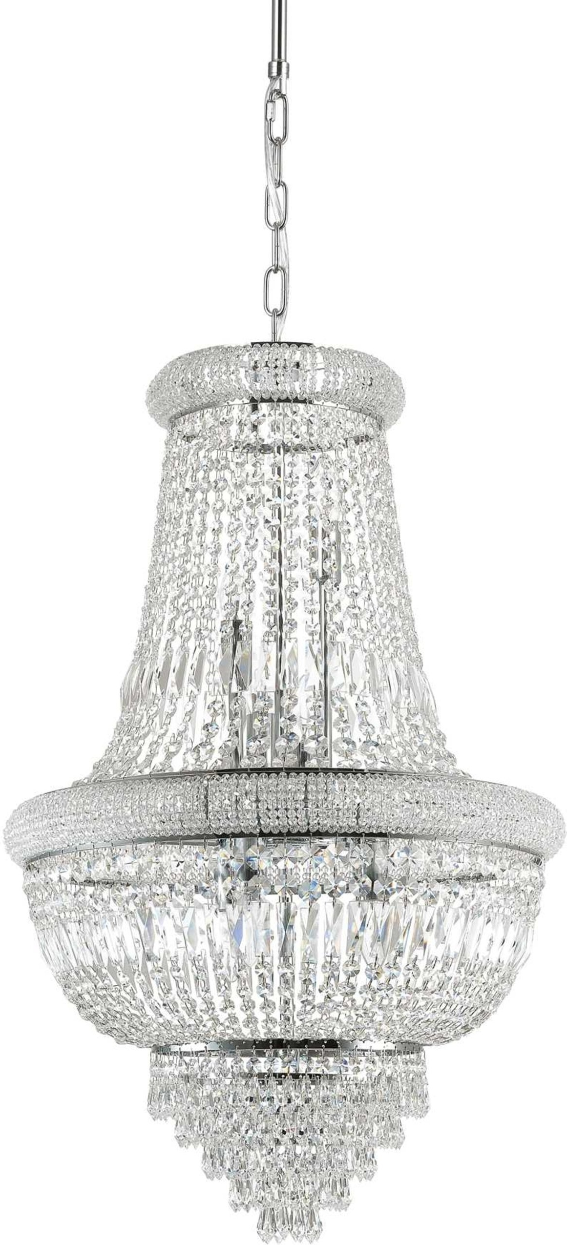 Pendellampe Ideal Lux Dubai Kromglas ø520 X H980-1900 Mm 10xe14  8021696215969