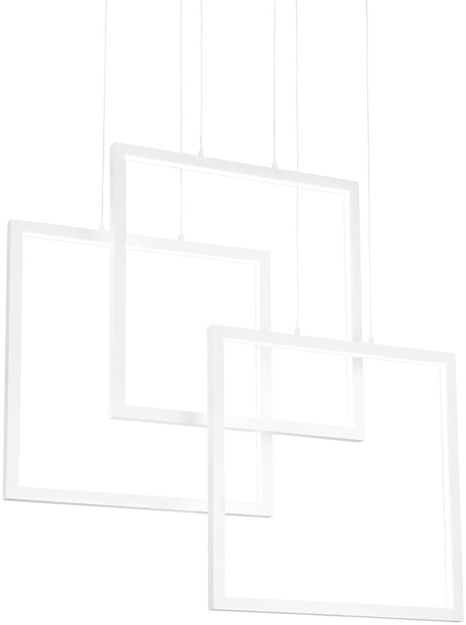 Pendellampe Ideal Lux Frame - Hvid Aluminium, Justerbar 85-145 cm
