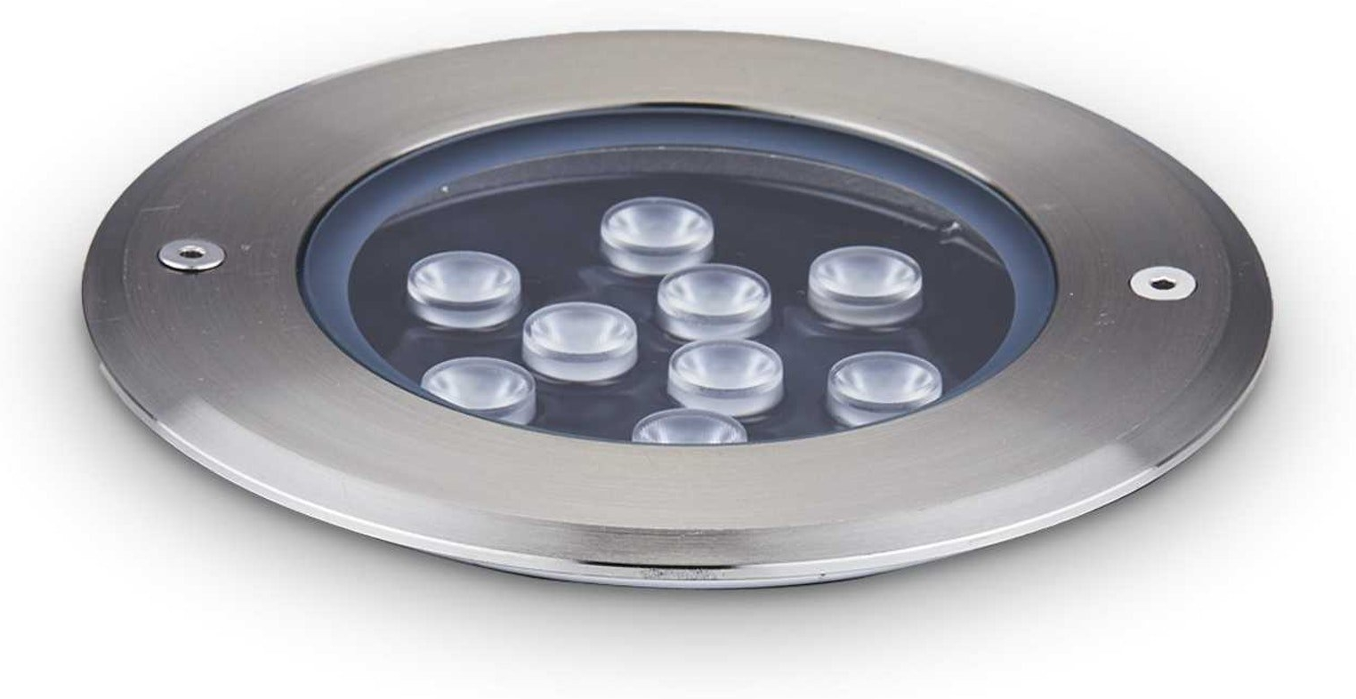 Nedgravningsspot Ideal Lux Floor Led Udendørslampe ø14xh11 Cm Stålsort Ip67 12w 1560 Lm 3000k  8021696255682