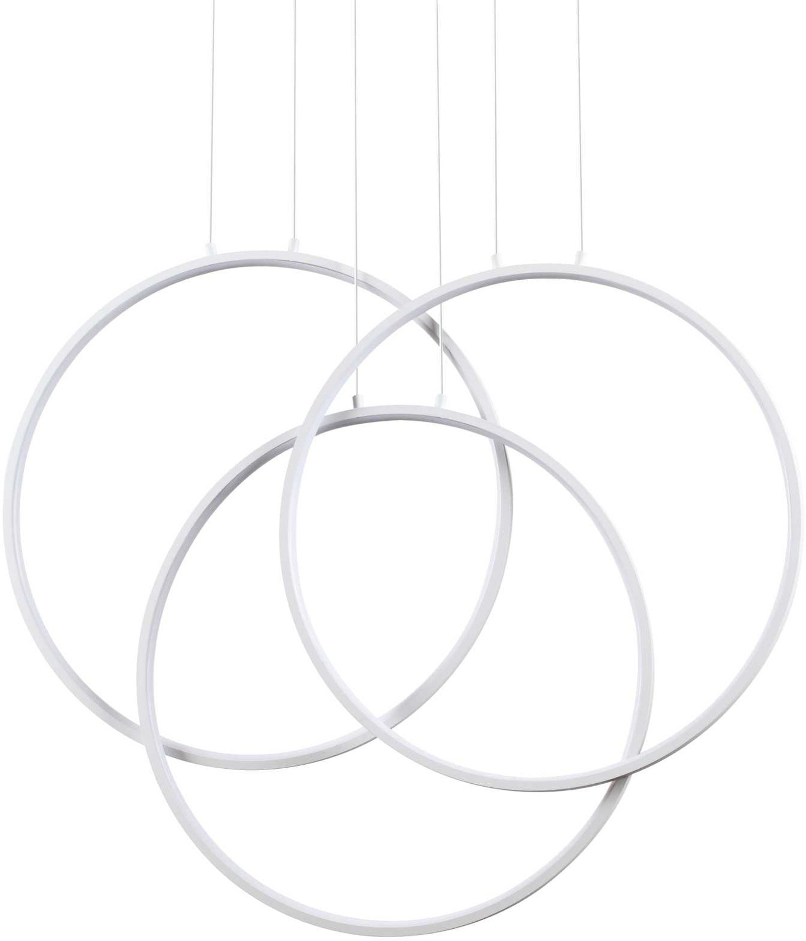 Pendel Lampe Ideal Lux Frame Led 8000 Lm 3000k ø445 Mm Justerbar Højde 800 - 1200 Mm Hvid Aluminium  8021696269351