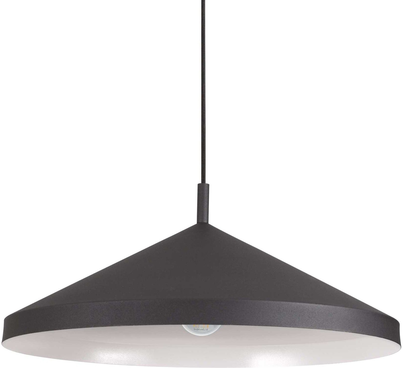 Pendel Lampe Ideal Lux Yurta Sort Metal ø50 Cm Justerbar Højde E27 Loftslampe Suspensionslampe Minimalistisk Design 60w  8021696281582
