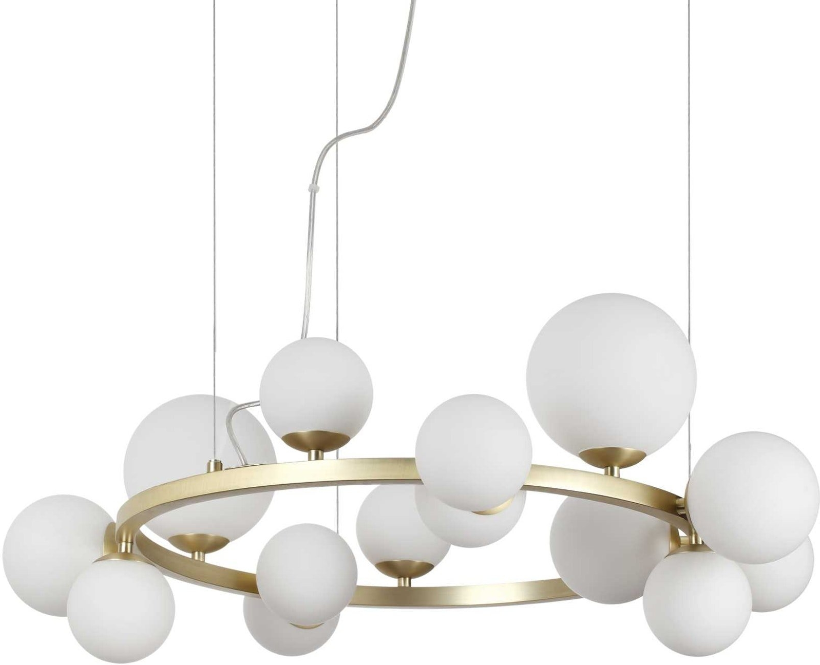 Elegant Perlage Pendel Lampe i Messing med Glasdetaljer