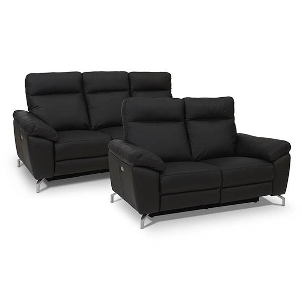 Selesta Sofasæt i Sort Læder - 2+3 Personer Sofaer