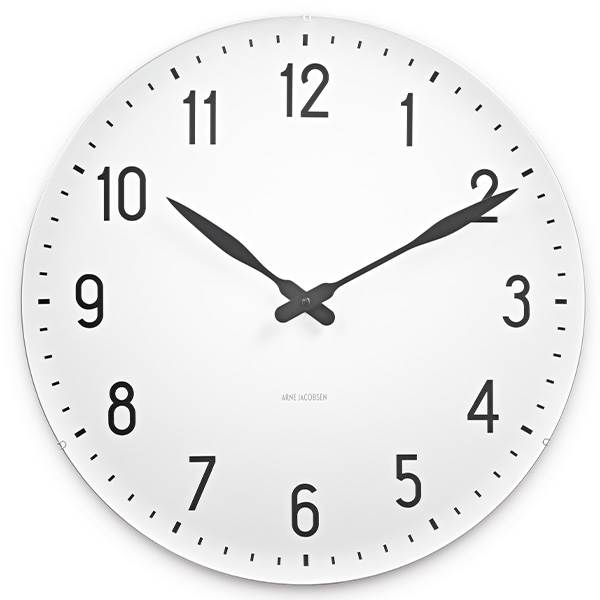 Arne Jacobsen Station Vægur - Hvidsort, 48 cm Designur