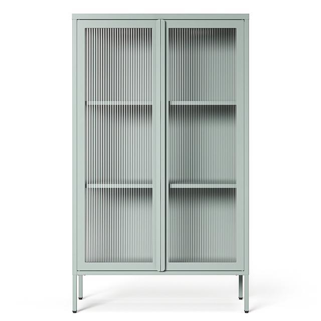 Elegant skab 90x150 cm i slate grey med glasdøre