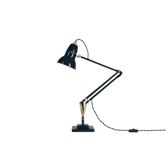 Anglepoise Original 1227 Bordlampe i Messing og Blå Ink
