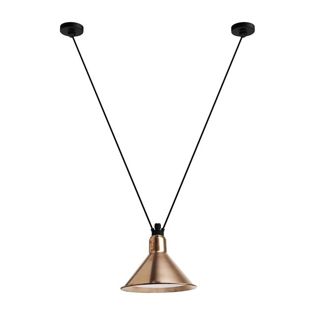 Lampe Gras N323 L Conic Pendel i Rå Kobber/Hvid
