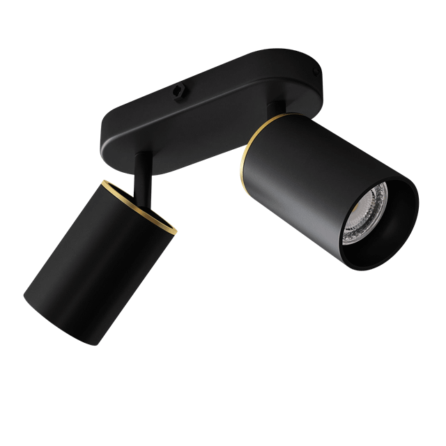 Edgespot Double 65 Spotlampe i Sortmessing - Stilfuld Belysning