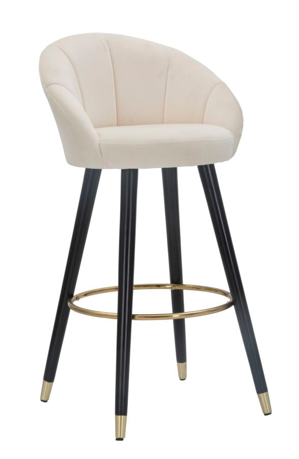 Glam Barstol i Cremefarvet Træ – Elegant Design til Hjemmet