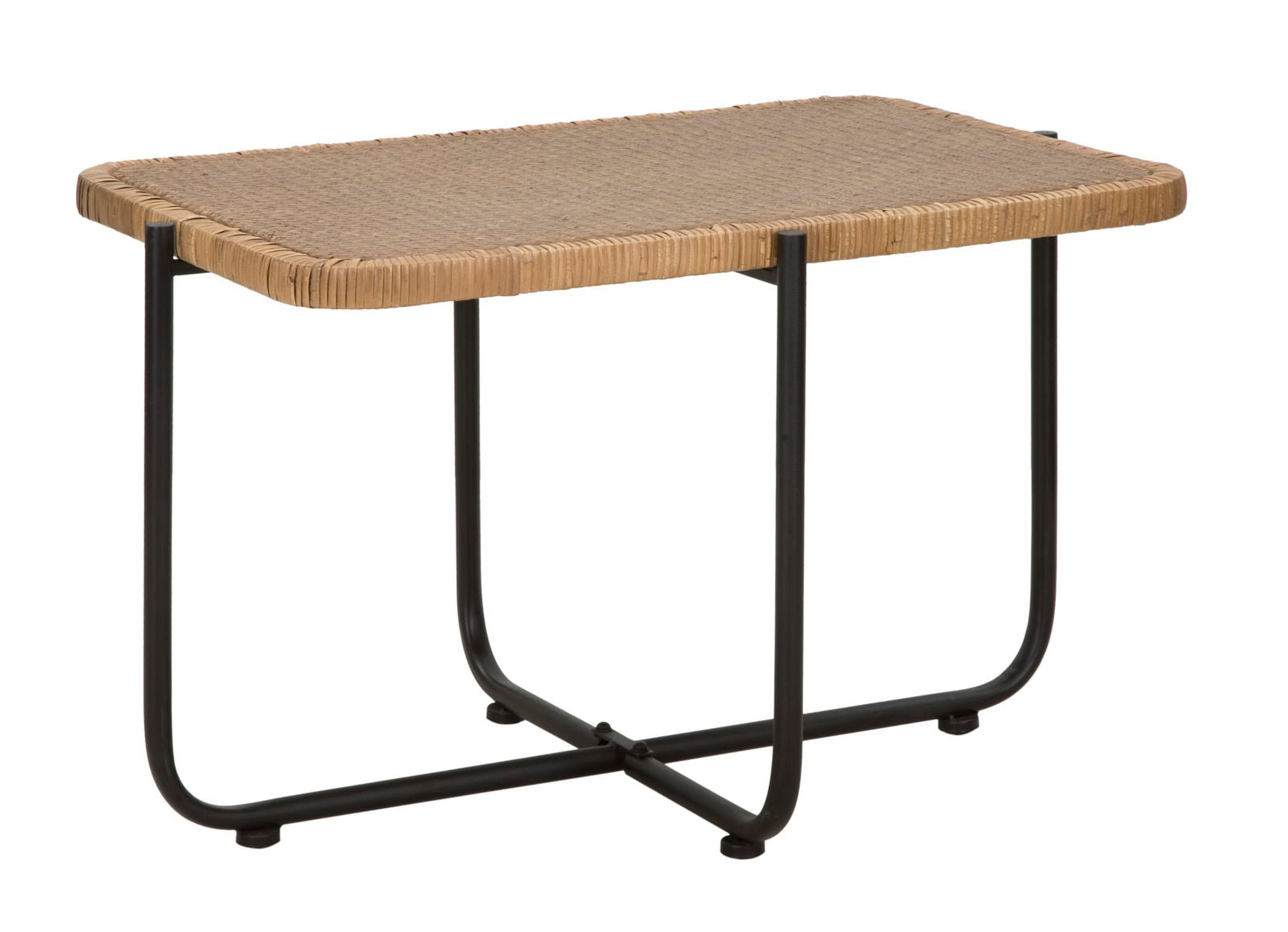 Boho Chic Bord I Jern Og Rattan  -  75x55x46 Cm  8024609358234