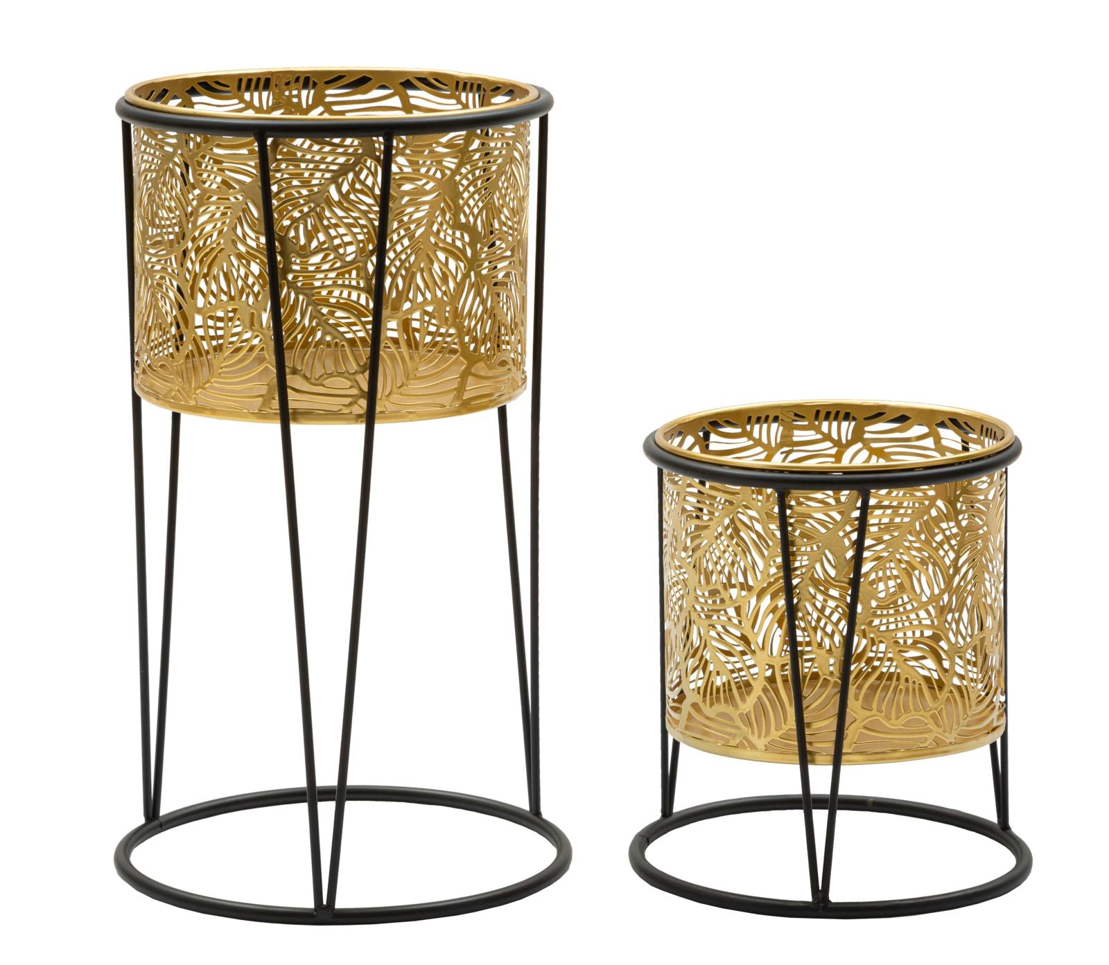 Glam Vaser I Guldfarve Metal  -  21x40 19x22 Cm  8024609359248