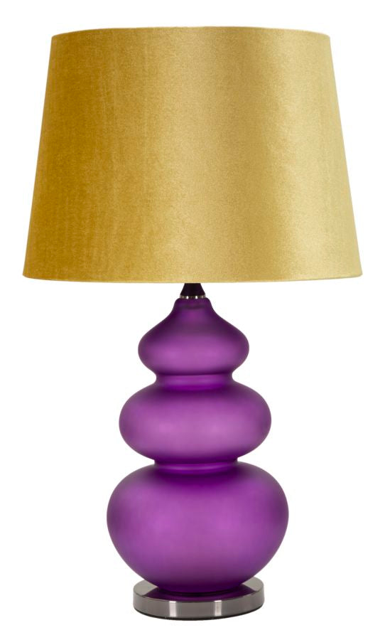 Bordlampe I Glas Jern Og Stof  -  40x70 Cm  8024609374166