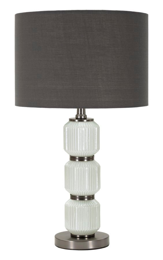 Bordlampe I Glas Jern Og Stof  -  32x5x57 Cm  8024609374241