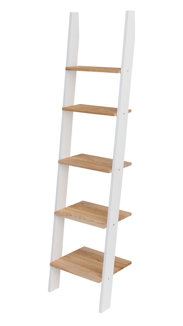 Elegant Hvid Stigehylde i Asketræ – Hurtig Levering!