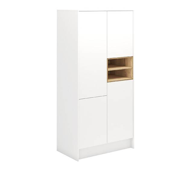 Garderobeskab i 2 sektioner - Hvid/eg melamin, 104 cm