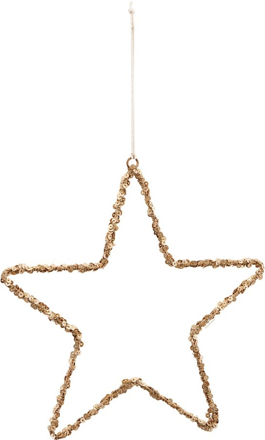 Stjerneornament i Jern med Pailletter - 21 cm Julepynt