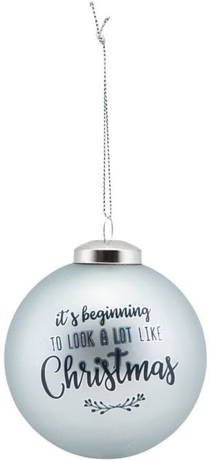 Julekugle House Doctor 'Its Beginning' Blå Ornament 8 cm