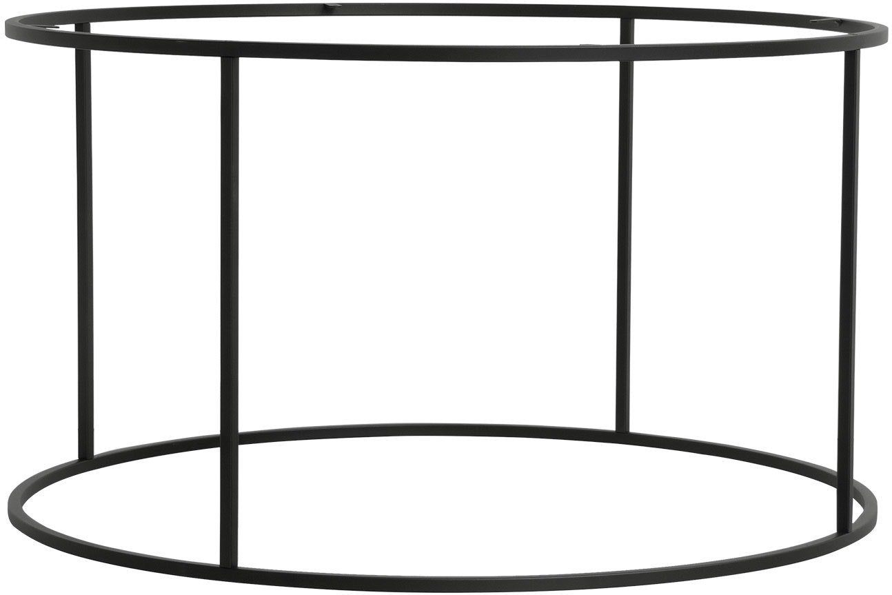 Elegant Rundt Metalbordstel til Sofabord - Sort Ø80 cm