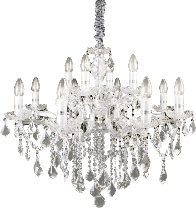 Pendellampe Ideal Lux Florian 72 cm Krom med Krystalglas