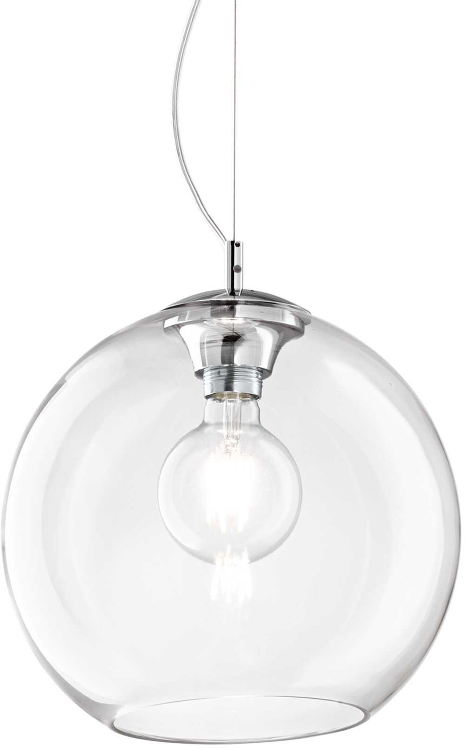 Elegant Nemo Pendellampe fra Ideal Lux - Gennemsigtig Krom