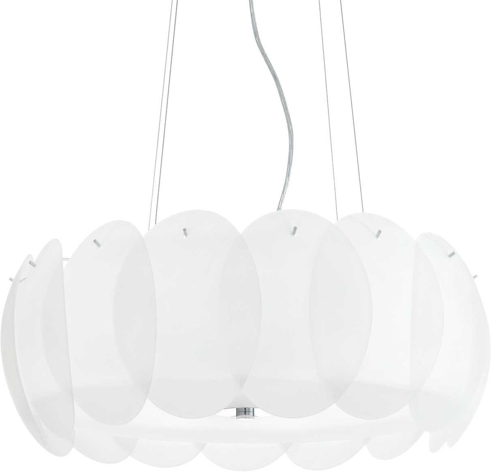 Elegant Ovalino Pendellampe i Hvid - Justerbar Højde