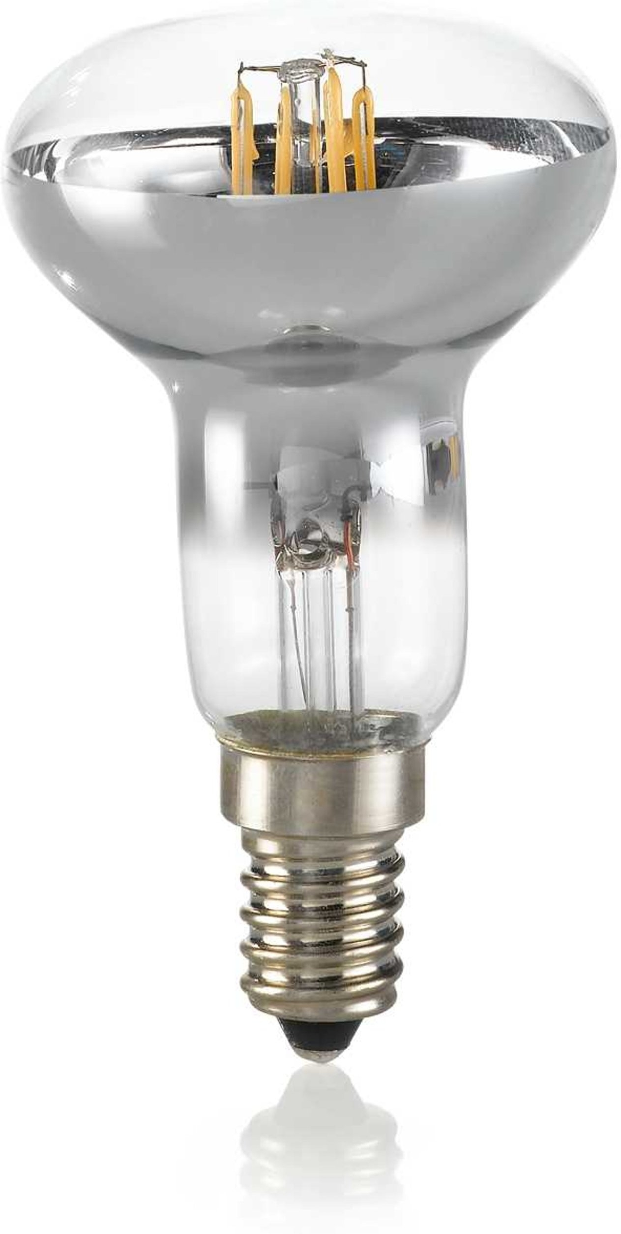 Elegant E14 Elpære i Krom og Glas - 4W Varmhvid Lys
