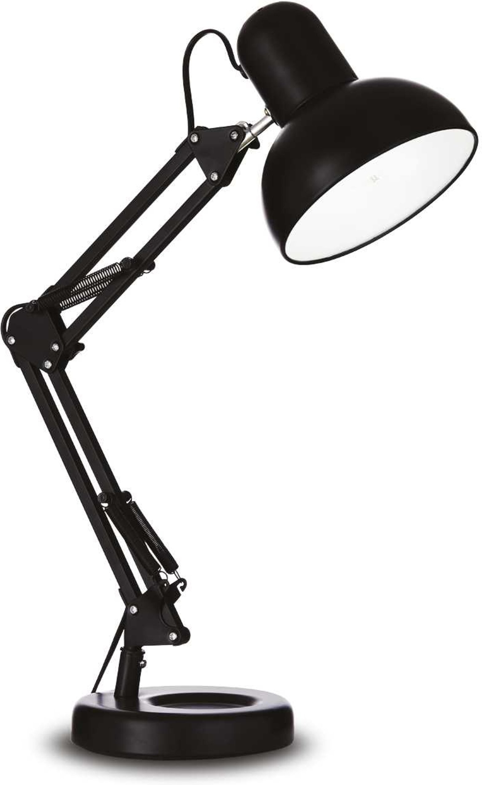 Elegant Kelly Bordlampe i Sort Metal med Justerbar Arm