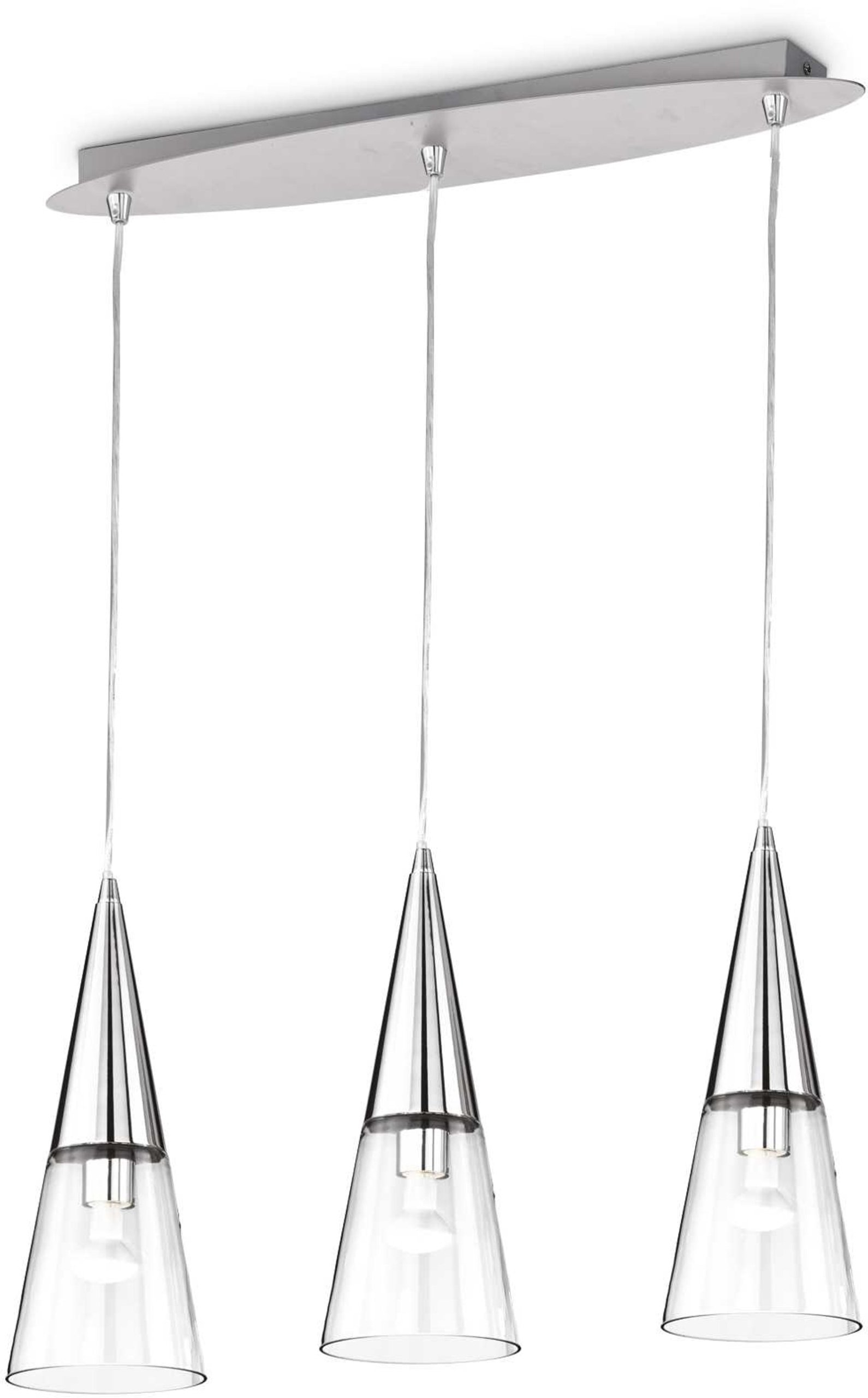 Pendellampe Cono fra Ideal Lux – Krom Metal og Glas