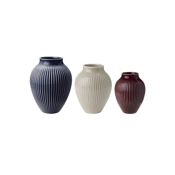 Knabstrup Mini Vaser 3 Stk - Ripple Berry Sand & Mørkeblå