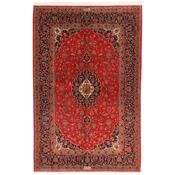Ægte Iran Keshan Tæppe - Håndlavet, 141 x 218 cm