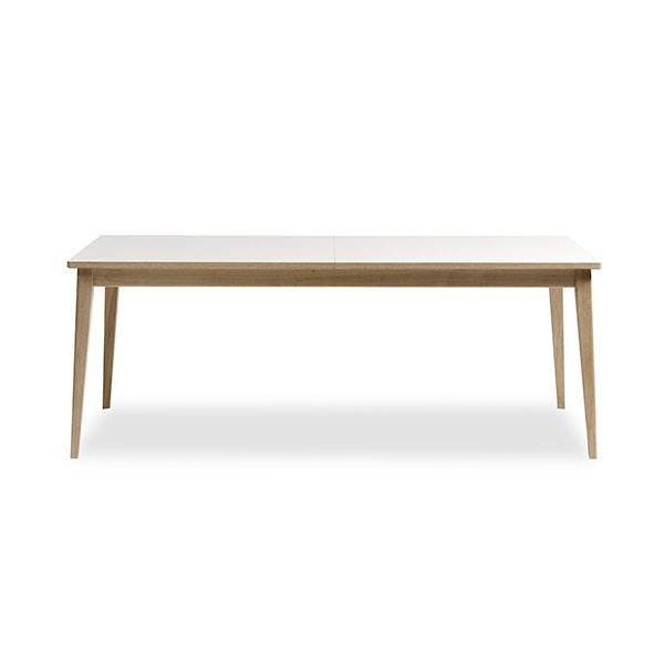Andersen Furniture T3 Spisebord M Synkronudtræk - Hvid Laminat - Hvidolieret Eg