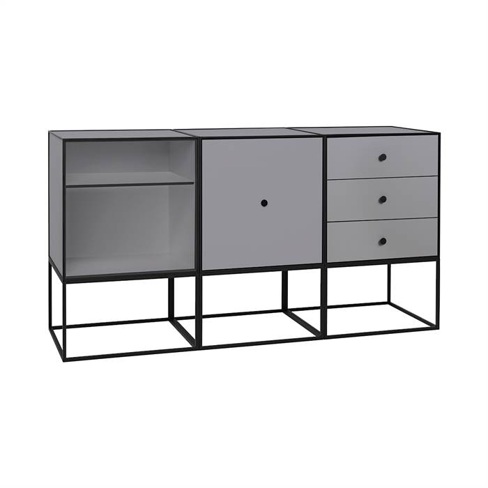 Audo Copenhagen Frame 49 Sideboard Trio Inkl Base - Dark Grey  5709262110773
