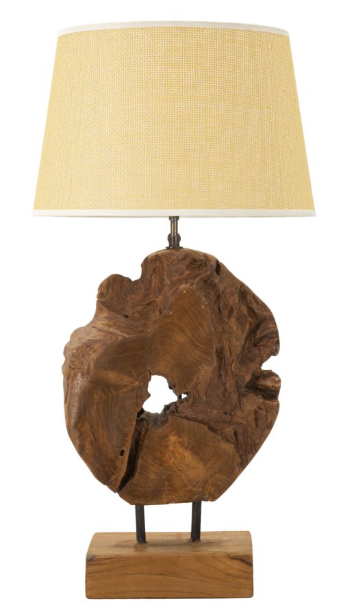 Unik bordlampe i genbrugsteaktræ - Håndlavet elegance
