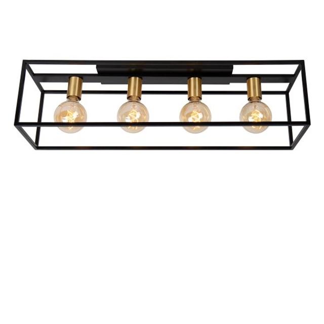 Lucide Ruben Loftlampe 4 – Elegant Sort Belysning til Hjemmet