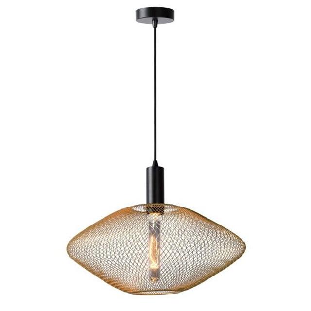 Lucide Mesh Pendel Ø45 i Mat Guldmessing - Elegant Belysning