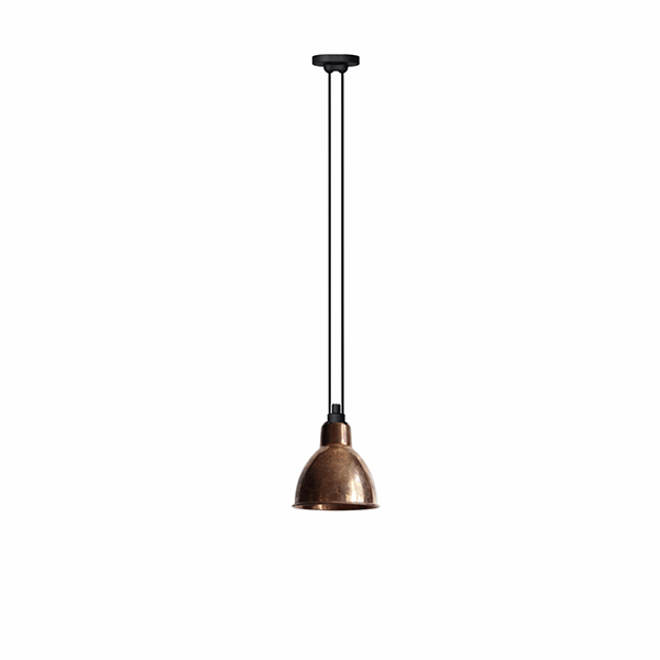 Lampe Gras N322 Pendel i Rå Kobber og Hvid - Designklassiker