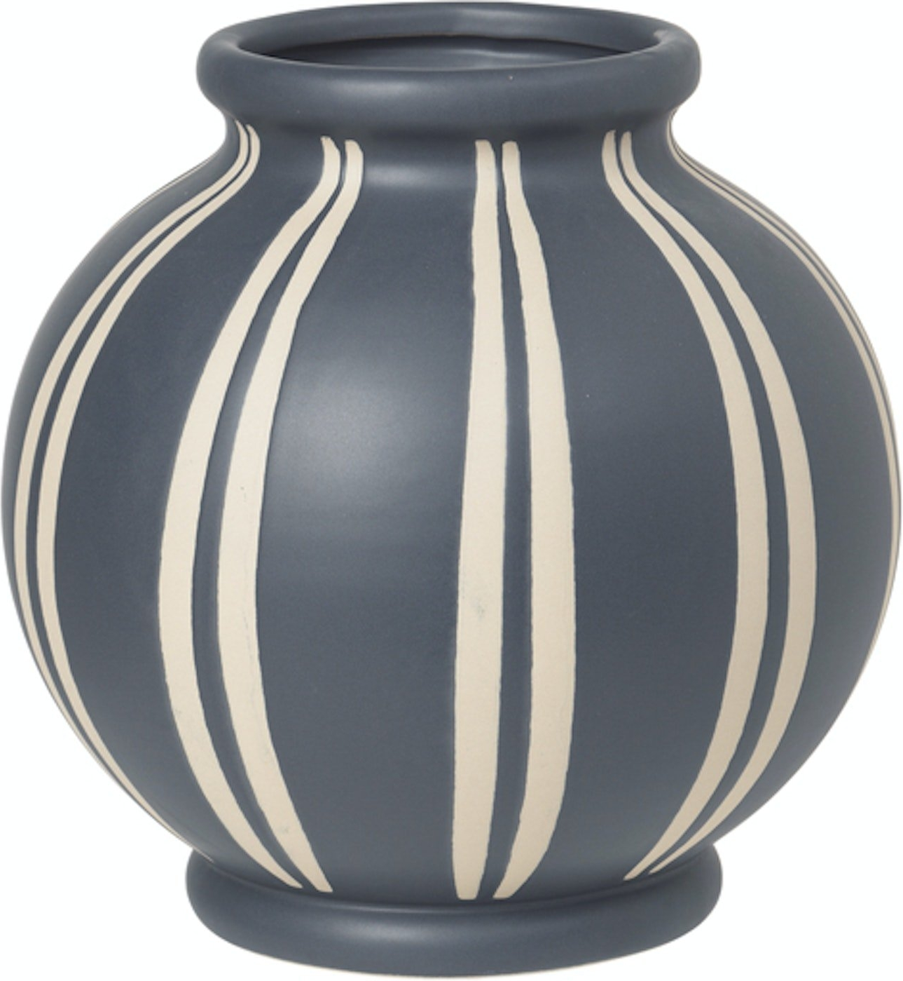 Vase Broste Copenhagen Wilma I Keramik ø245 Cm Blåhvid  5710688199402