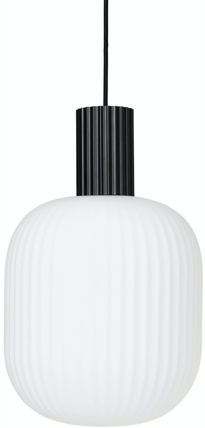 Pendellampe Broste Copenhagen Lolly i Sort/Hvid 27 cm