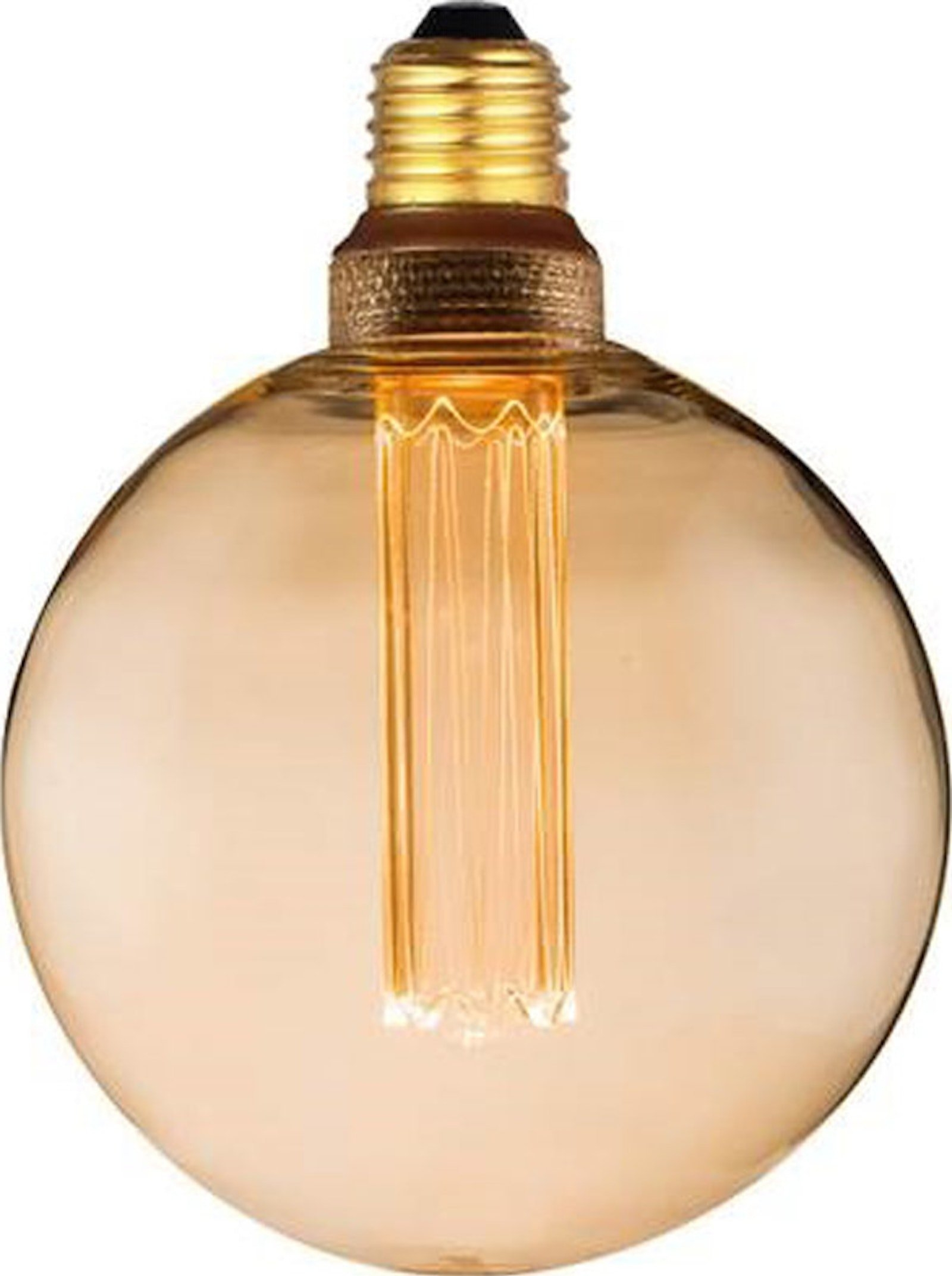 Dæmpbar LED-pære E27 Mini Globe i ravfarvet glas