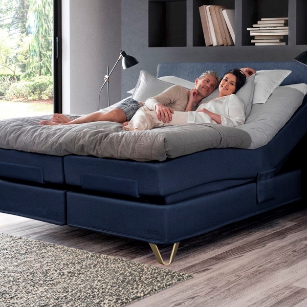 Jensen Prestige Aqtive 2 Elevationsseng - Softline 3 - 160x200 Cm - Blå - Blødblød