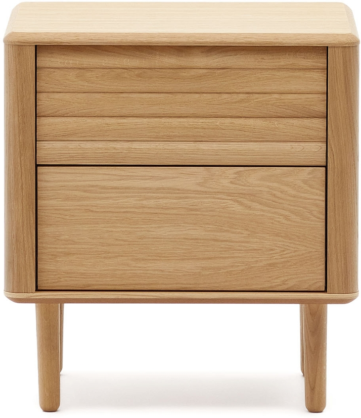 Sengebord Lenon i Natur Egetræ med 2 Skuffer - Nordisk Design