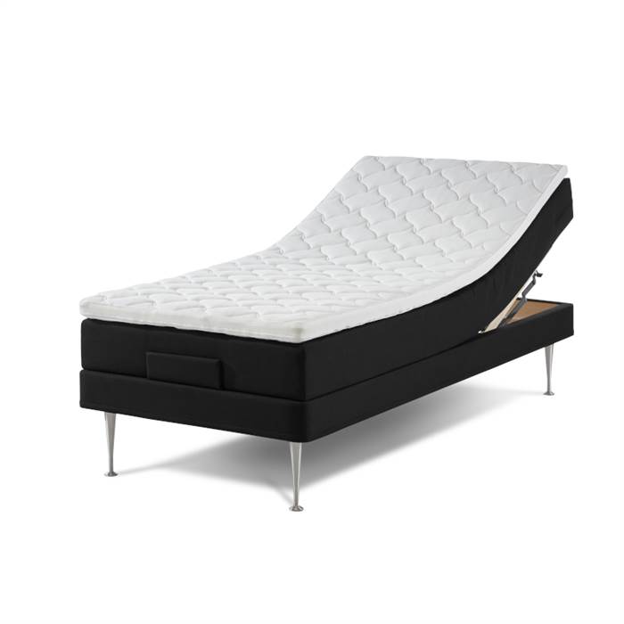 Lama First Elevationsseng - 90x200 cm - Sort med fjernbetjening