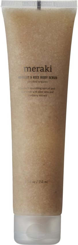 Body Scrub Meraki Apricot  Rice 150 Ml  -  Mild Eksfoliering Med Abrikoskerner  Tranebær  5707644528383
