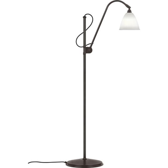 Elegant Bestlite BL3S Gulvlampe i Sort Messing og Porcelæn